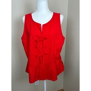 Zesica Sleeveless Blouse with Peblum Waist‎ and Bows NWT Size XL (P11)